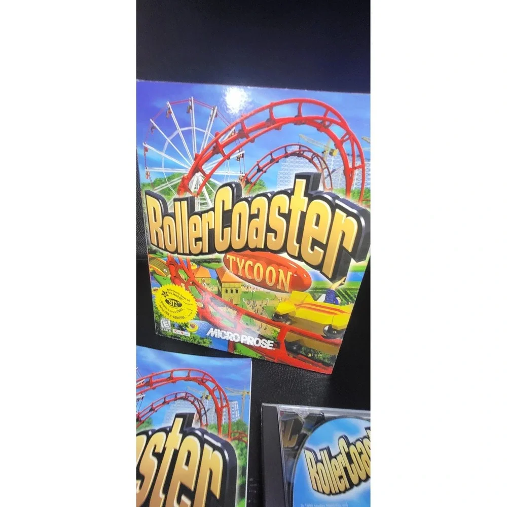 RollerCoaster Tycoon PC Game box 1999 Windows 95/'98 CD-ROM & Manual HYPE STICKR